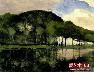 蒙德里安《乡村教堂》Village-Church，1898，最爱画格子的蒙德里安的作品出现过绿色吗？答案是肯定的。学院派出身的蒙德里安绘画功底是非常扎实的。而绿色出现最多的阶段也是在早期的阿姆斯特丹时期。