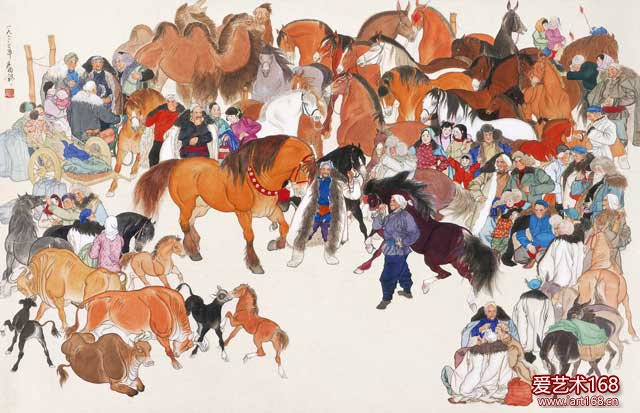 人欢畜旺年丰-刘勃舒-年画-1963年-93x143cm（中国美术馆藏）