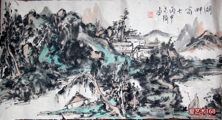 范扬-湖畔高士-70x35cm