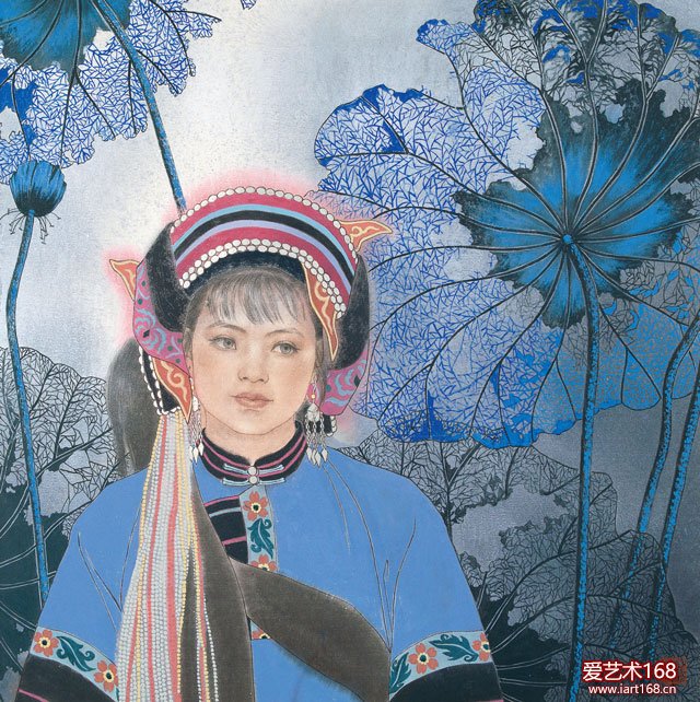 月下撒尼女67x67cm1993